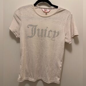 Juicy Couture Velour White/Cream color Tee with Sparkling Logo